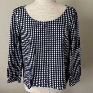 J Crew 100% Cotton Gingham Top